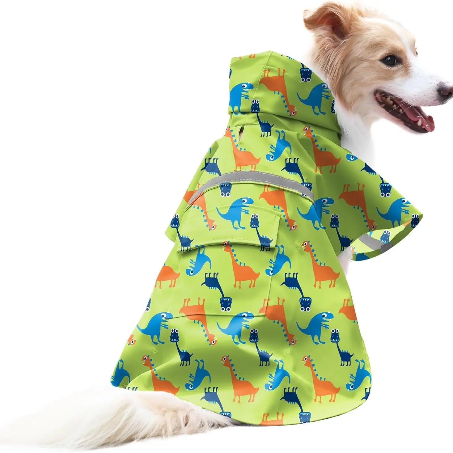 NACOCO Large Dog Raincoat Adjustable Pet Water Proof Clothes Lightweight Rain Jacket Poncho Hoodies with Strip Reflective