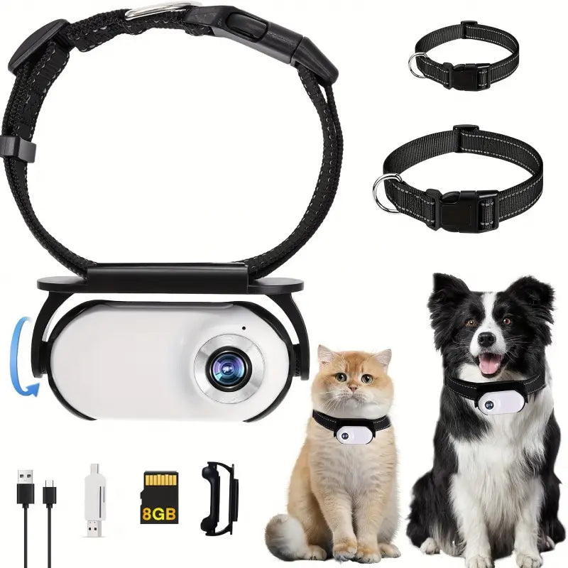 Rotating Camera Dog/Cat Collar, High-Definition 1080P 