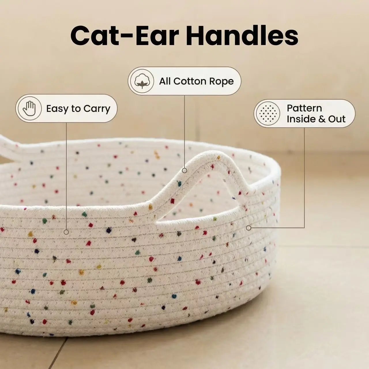 Cozy Cat Bed Three-In-One with U-Shaped Cushion & Scratch-Resistant Pad Hand-Woven Design Detachable Washable All-Season