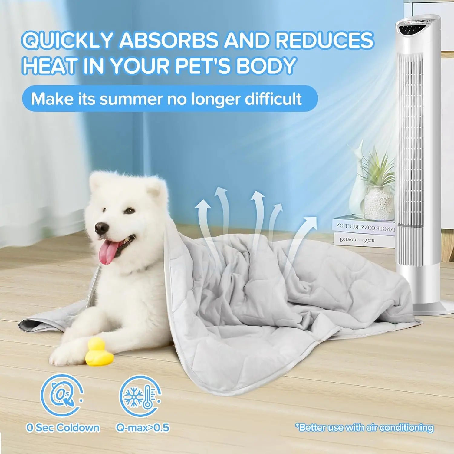 Cooling Dog Mat, Durable Cooling Soft Surface, Washable Dog Blanket