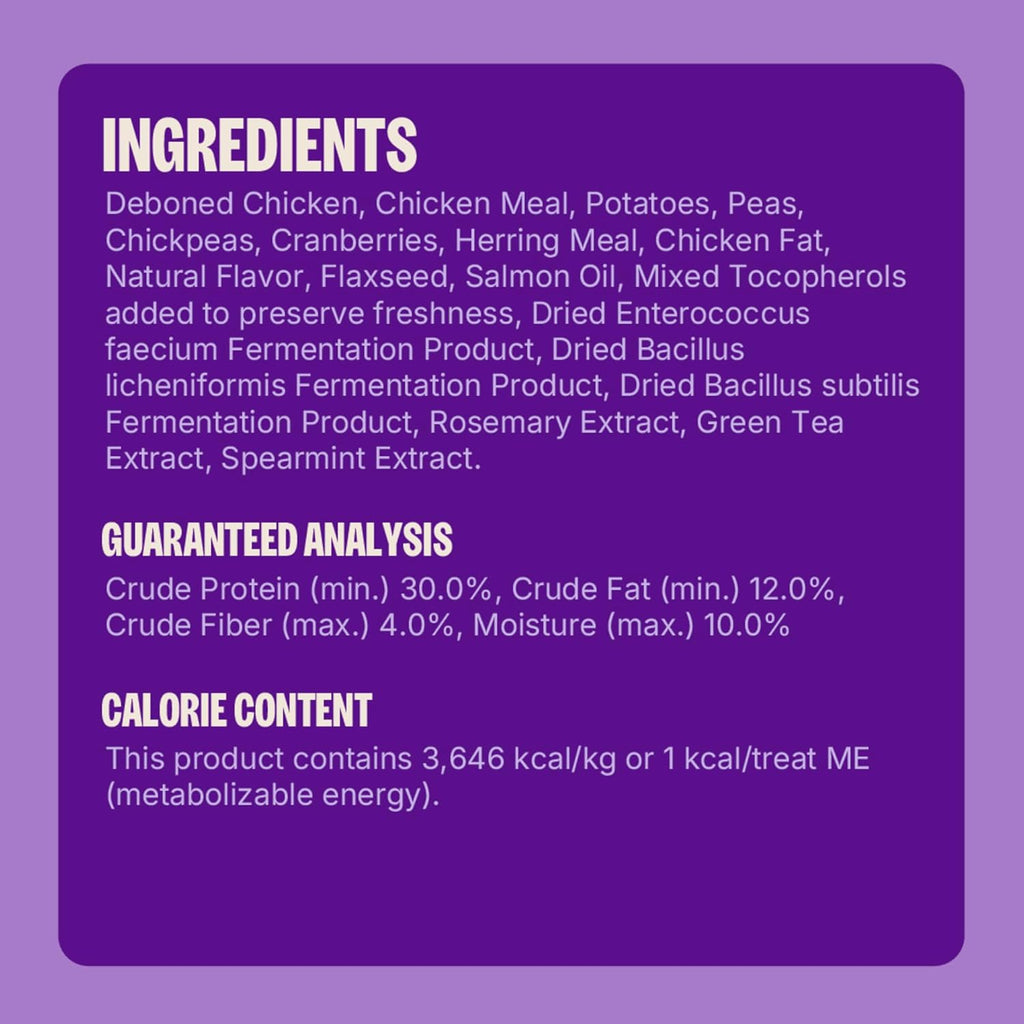 Kittles Crunchy Natural Grain-Free Cat Treats, Chicken & Cranberry, 2-Ounce Bag