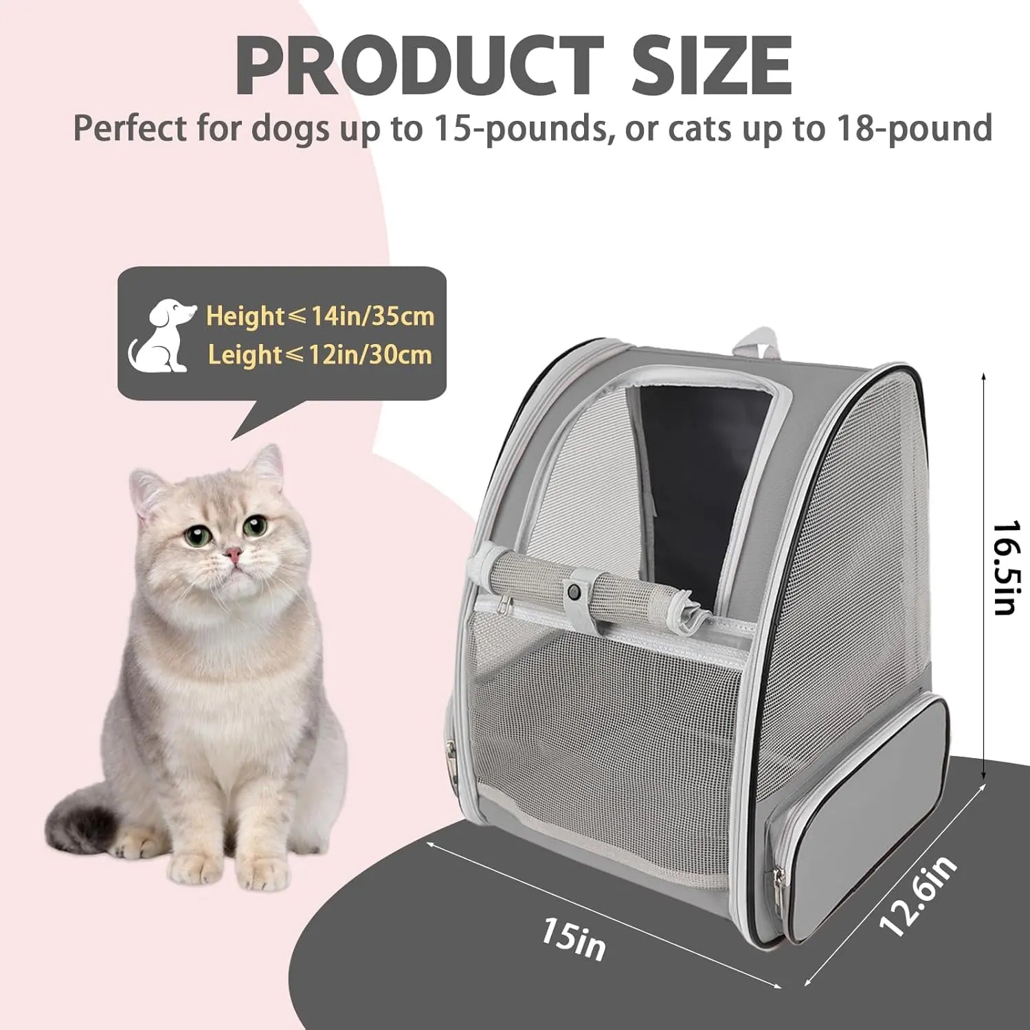 Cat/Small Dog/Bunny Ventilated Mesh Backpack 