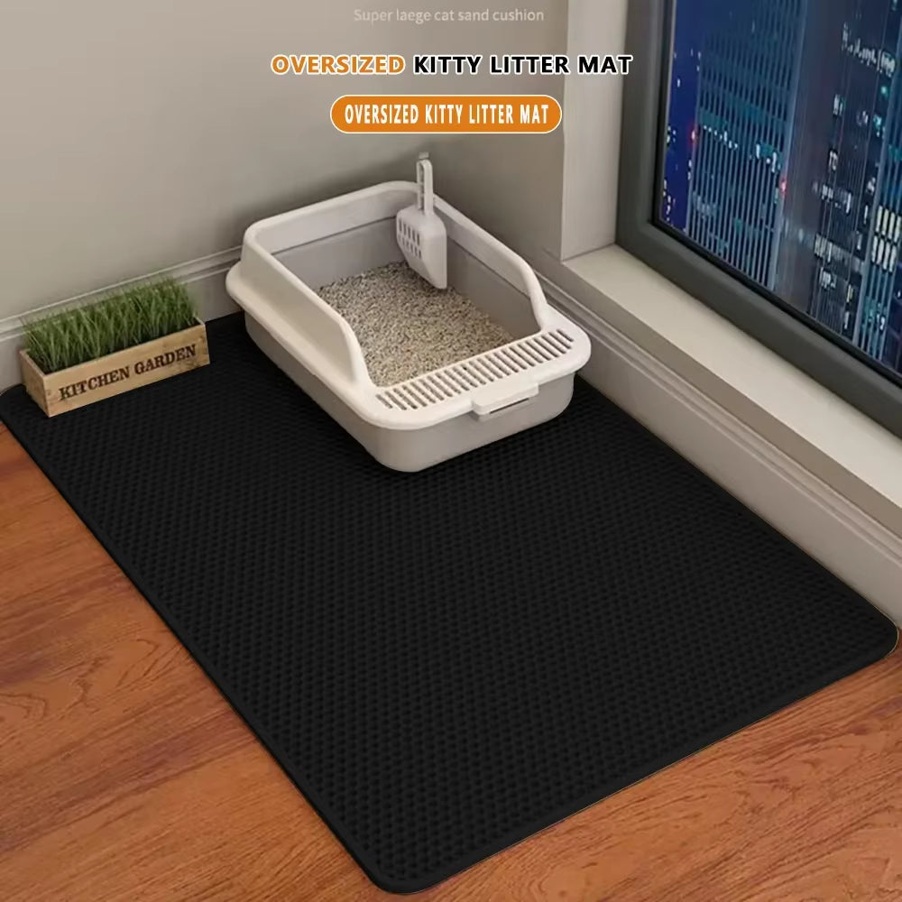 Large Size Cat Litter Mat - Double Layer and Waterproof!