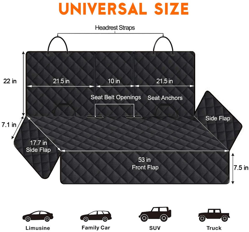 Dog Car Seat Cover, Back Seat Cover for Dogs/Pets
