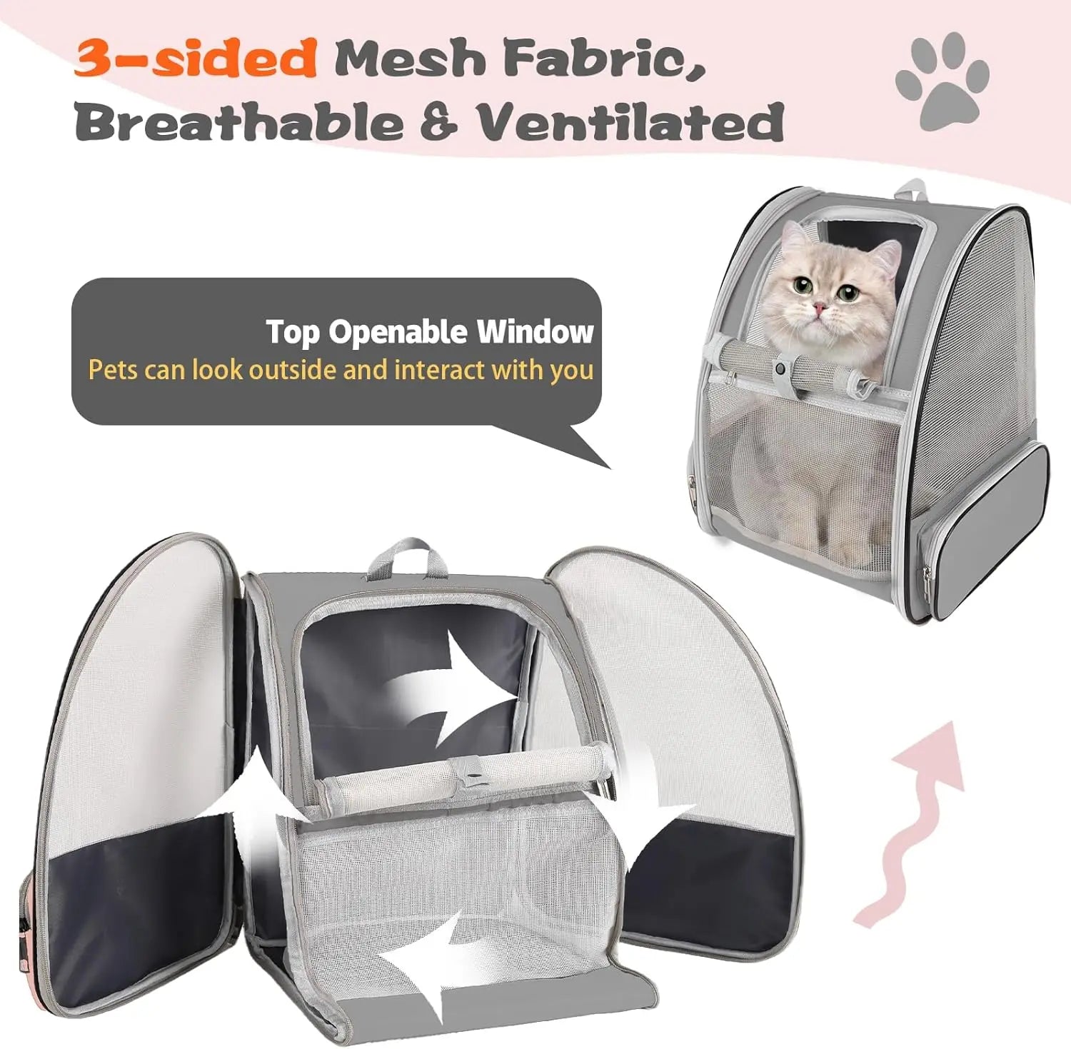 Cat/Small Dog/Bunny Ventilated Mesh Backpack 