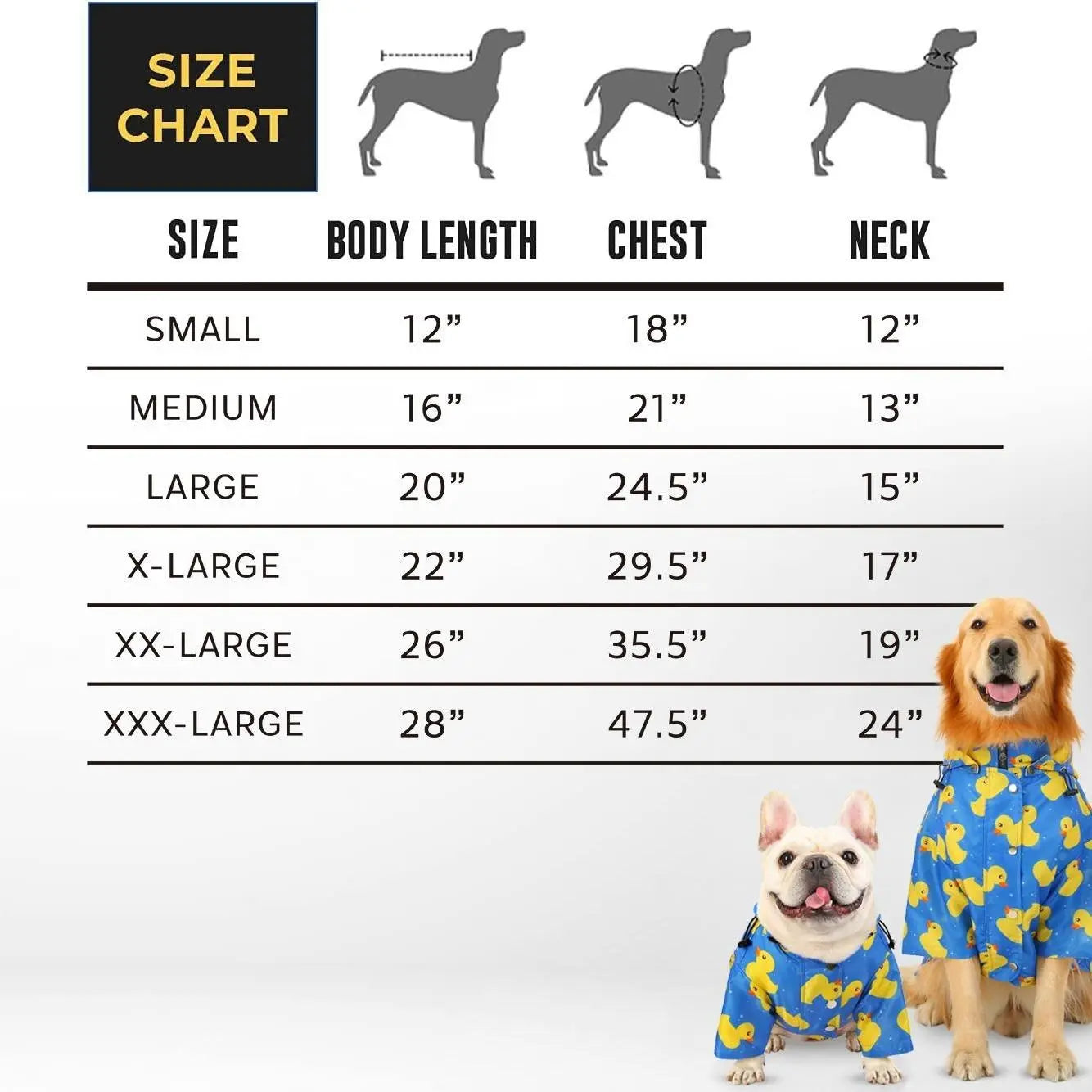 HDE Blue Ducks Dog Double Layer Zip up Raincoat with Hood Pockets Water Resistant Nylon Costume for Pets Puppy Clothes with Drawstrings & Harness Hole