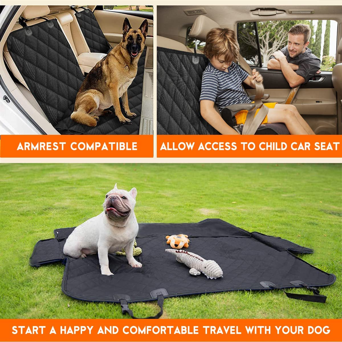 Dog Car Seat Cover, Back Seat Cover for Dogs/Pets