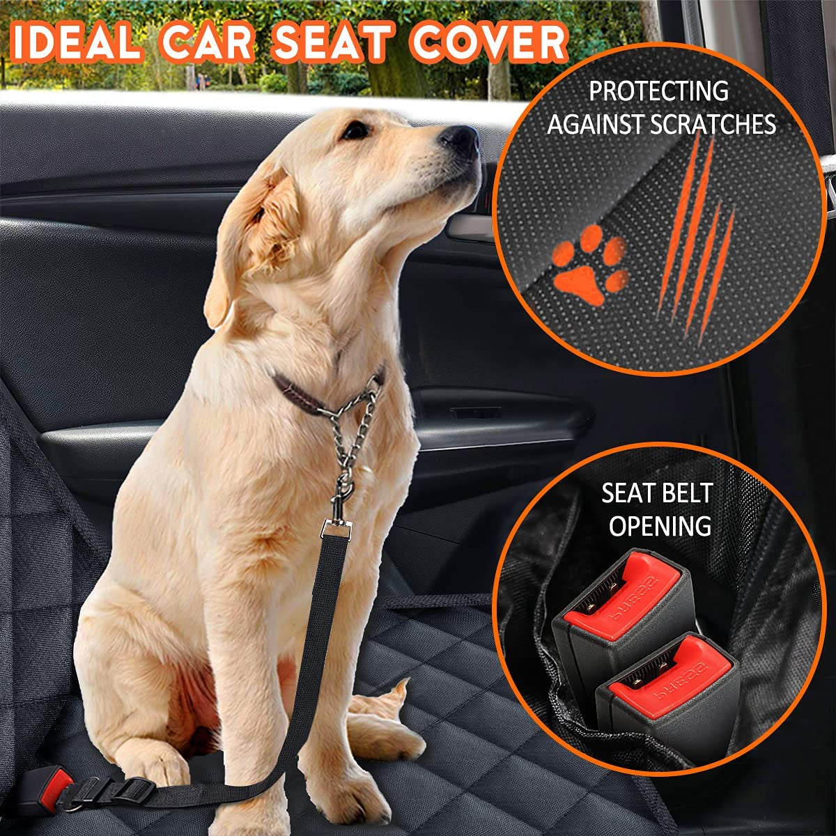Dog Car Seat Cover, Back Seat Cover for Dogs/Pets