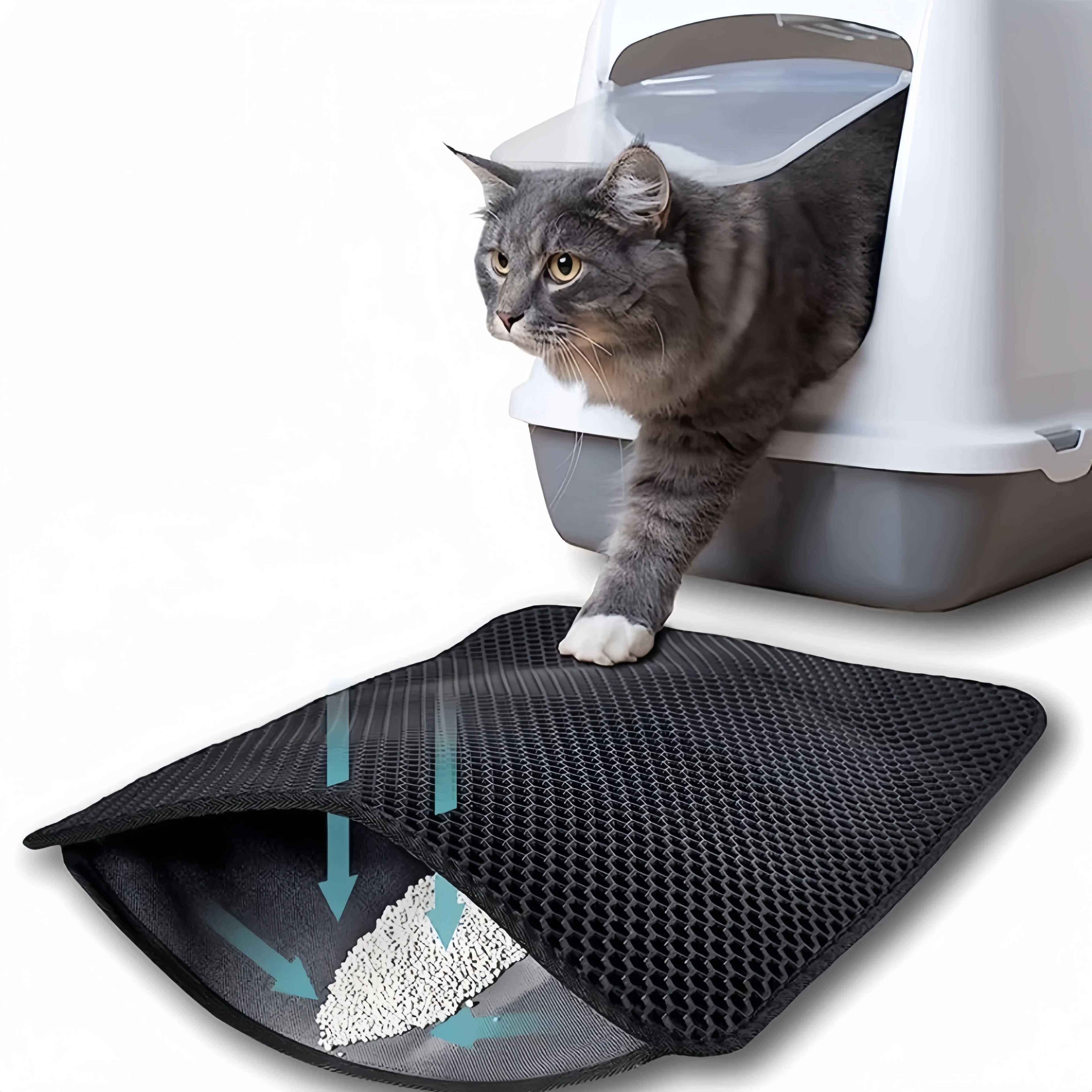 Large Size Cat Litter Mat - Double Layer and Waterproof!