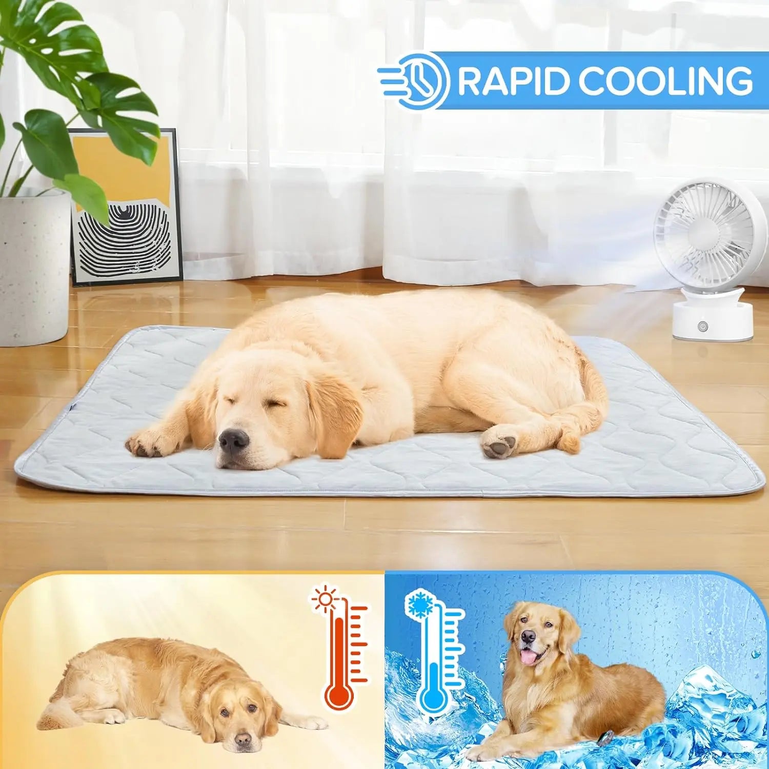 Cooling Dog Mat, Durable Cooling Soft Surface, Washable Dog Blanket