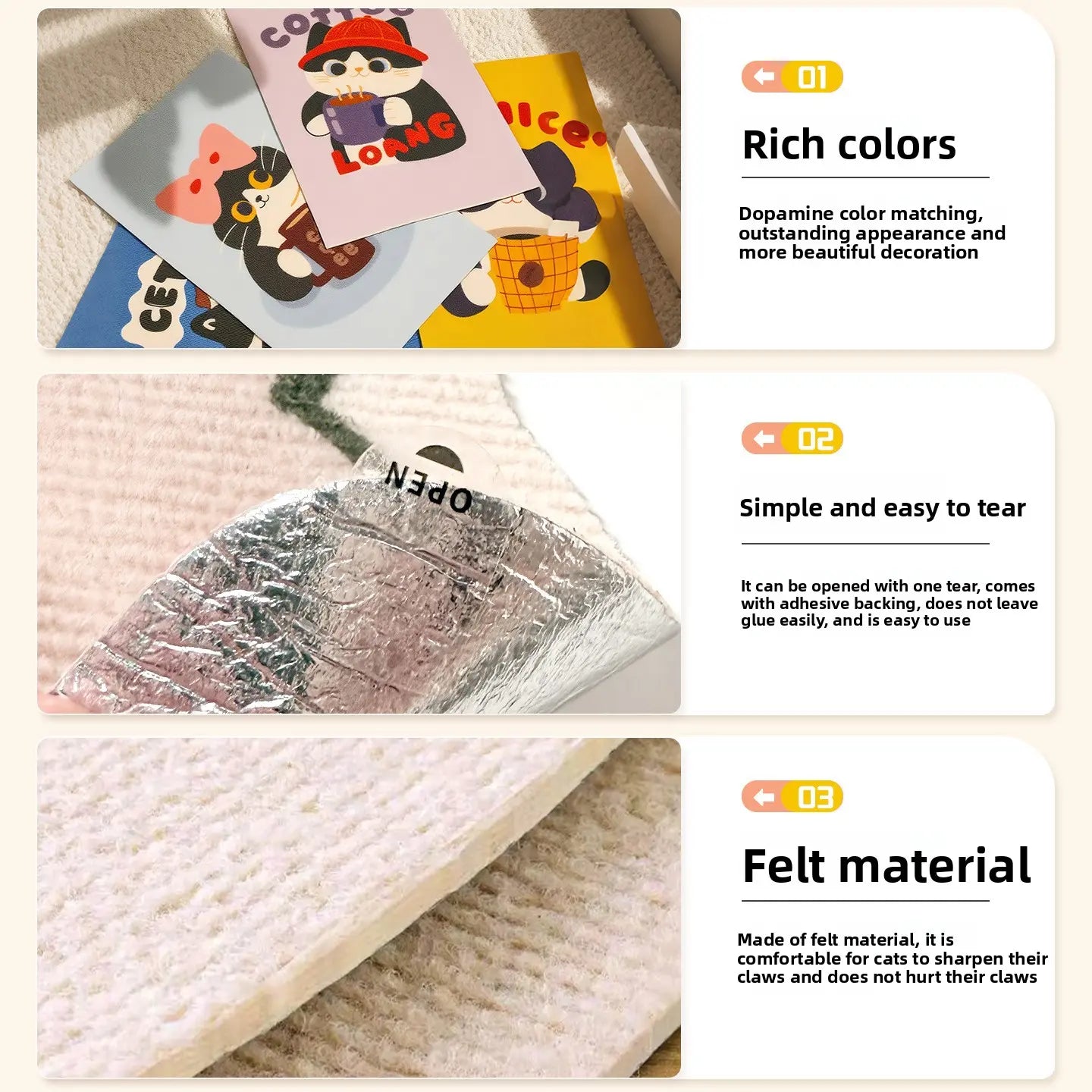 Cat Scratching Pad 19.7"X31.5" Anti-Scratch Protection Customizable Fit Seamless Adhesive Backing Easy Apply Remove Practical Scratch Prevention, Please Read Description for Surface Compatibility.