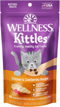 Kittles Crunchy Natural Grain-Free Cat Treats, Chicken & Cranberry, 2-Ounce Bag