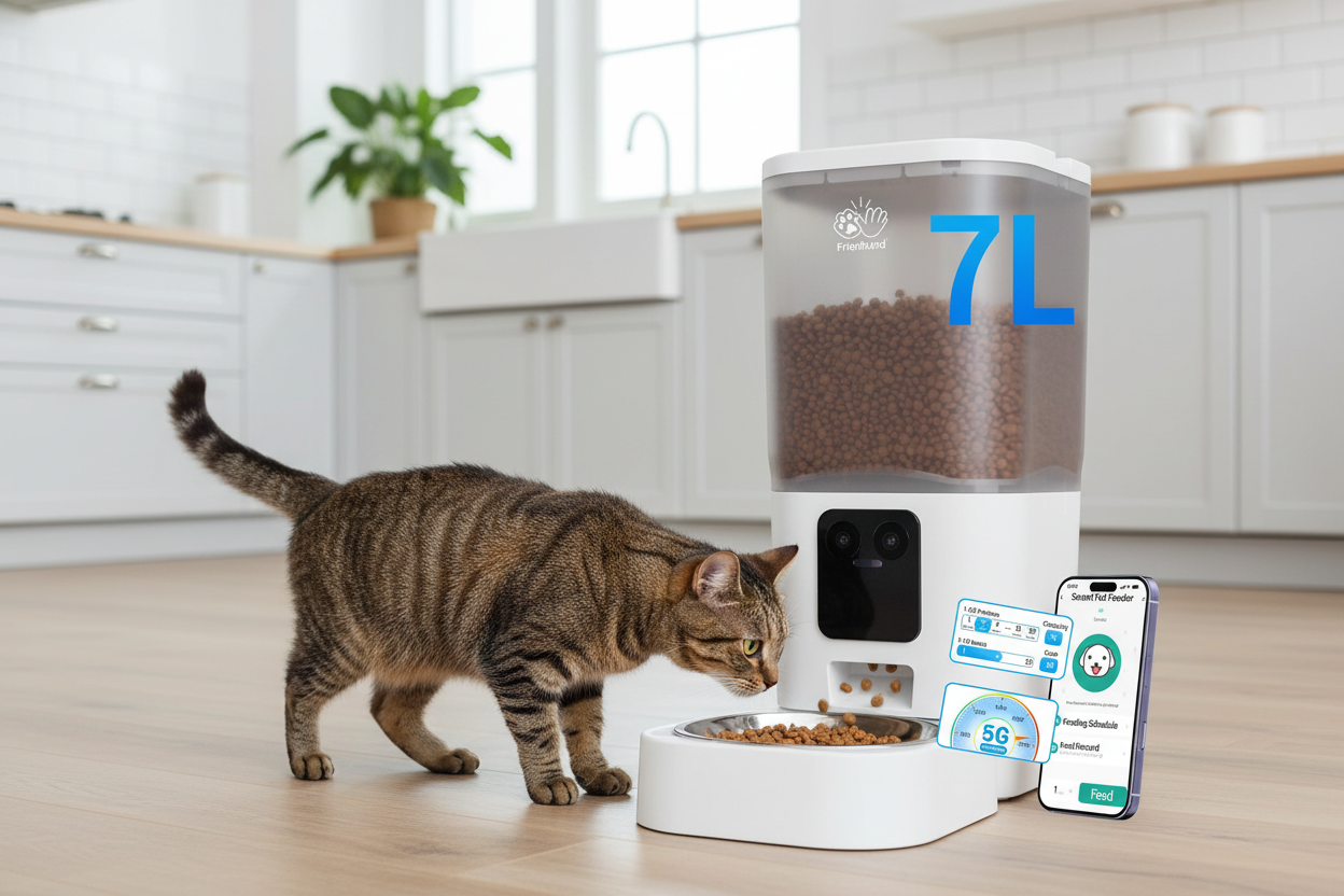 Dual Camera Smart Automatic Cat/Dog Feeder with 1080P HD Monitoring, App Remote Control!
